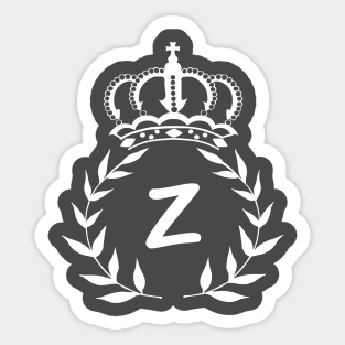 Monogram Art Letter Crown Z Sticker